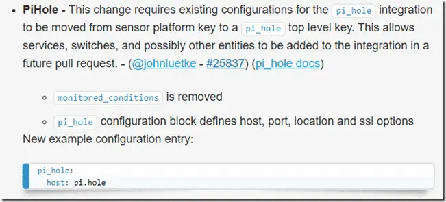 Pi Hole Breaking Change Description